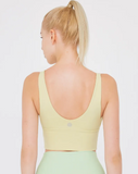 easyoga Lespiro U-neck Round Back Cropped Tank - Y11 Light Lemon