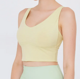 easyoga Lespiro U-neck Round Back Cropped Tank - Y11 Light Lemon