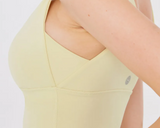 easyoga Lespiro U-neck Round Back Cropped Tank - Y11 Light Lemon