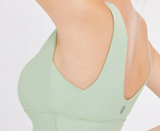 easyoga Lespiro U-neck Round Back Cropped Tank - G03 Pink Green