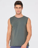 easyoga Bertii Men's Manuscript Tank - G09 Dark Gray Green