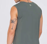 easyoga Bertii Men's Manuscript Tank - G09 Dark Gray Green