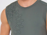 easyoga Bertii Men's Manuscript Tank - G09 Dark Gray Green