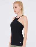 easyoga LA-VEDA One Shoulder Curve Tank - L1 Black