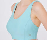 easyoga LA-VEDA Wide Shoulder Straps Bra - B32 Porcelain Blue