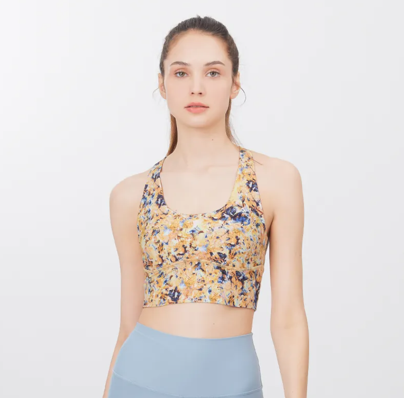 easyoga Lespiro Crew Neck Cropped Tank - Yellow Graffiti