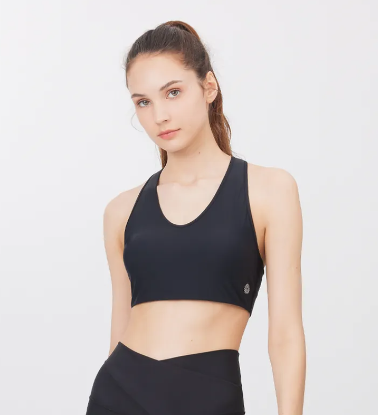 easyoga Lespiro U Neck Rib Bra - Black