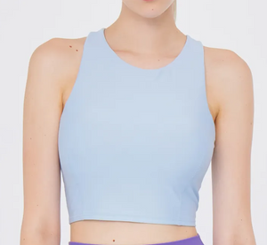 easyoga LA-VEDA Prima Cropped Tank - A14 Light Gray Blue