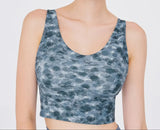 easyoga Lespiro U-neck Round Back Cropped Tank - FJ7 Marine Blue