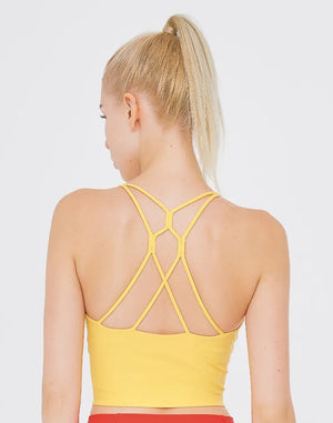 easyoga Lespiro Marquise Cropped Tank - Y08 Sand Yellow