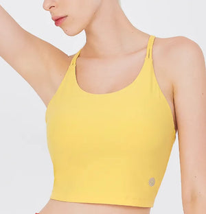 easyoga Lespiro Marquise Cropped Tank - Y08 Sand Yellow