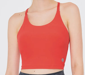 easyoga Lespiro Marquise Cropped Tank - R21 Berry Red