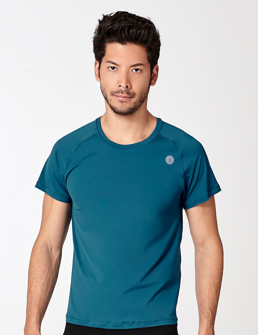 easyoga LA-VEDA Men's Fitted Tee - B31 Coral Blue