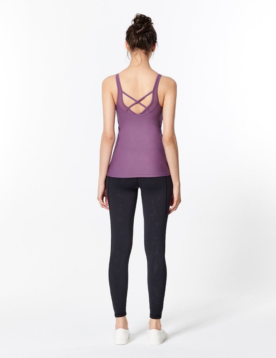 easyoga LA-VEDA Ethereal Wavy Core  Tight1 - F22 Black leaves Calender