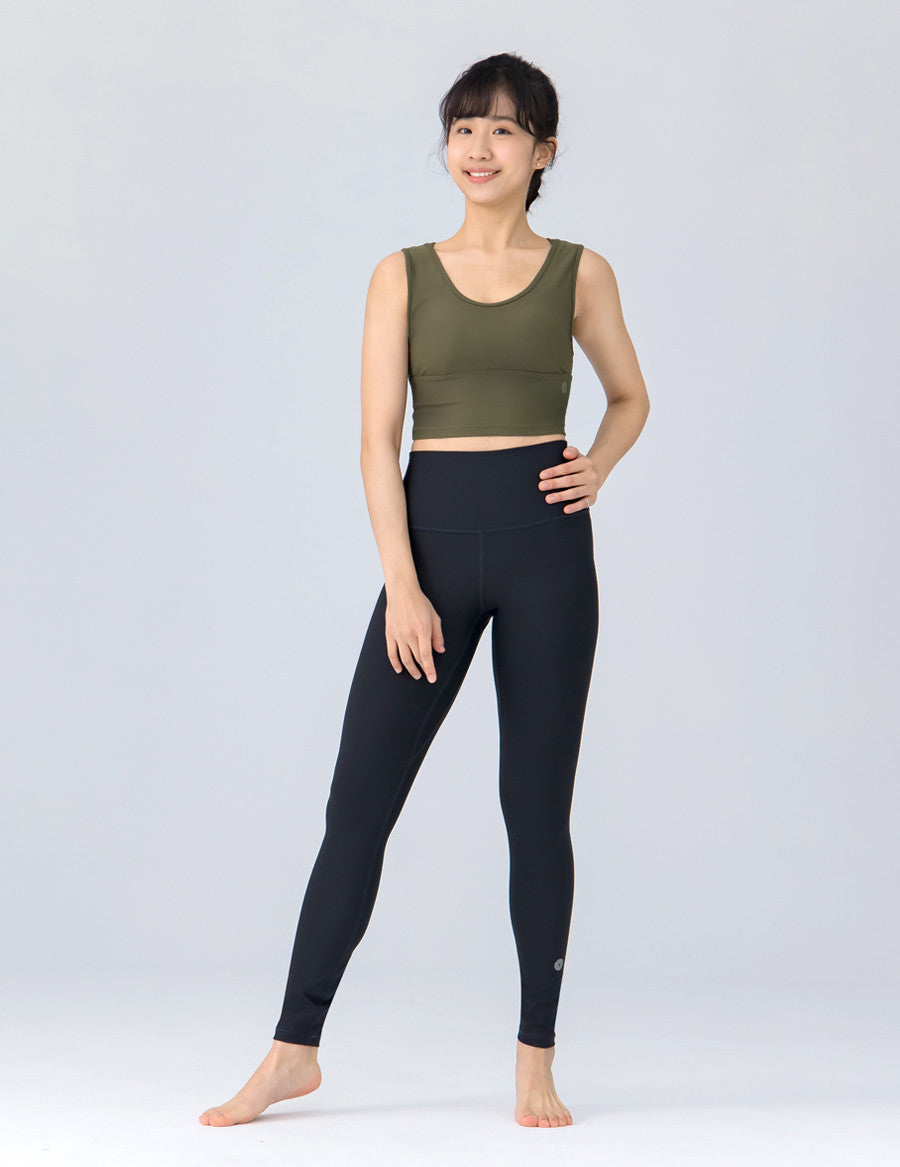 easyoga LESPIRO Two in One Quarter Sleeve  Tank - G17 Olive Green