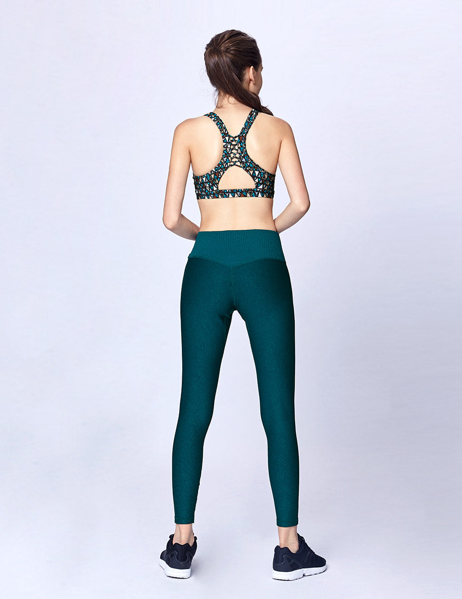 easyoga LESPIRO Slim-Fit Sheen Leggings - M31 M-Ocean Green