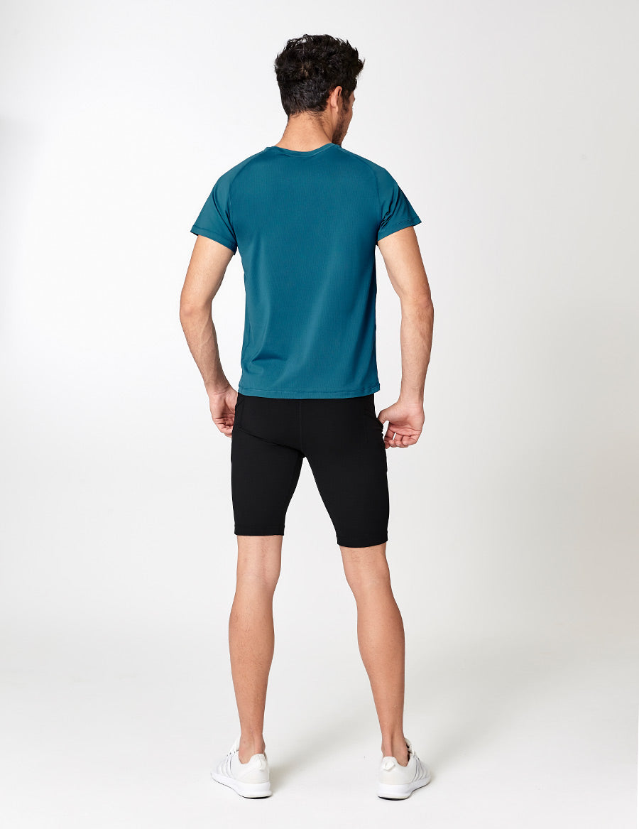 easyoga LA-VEDA Men's Fitted Tee - B31 Coral Blue