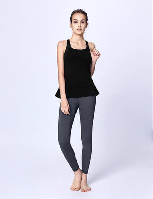 easyoga LA-VEDA Multipro Ruffle Layered  Tank - L1 Black