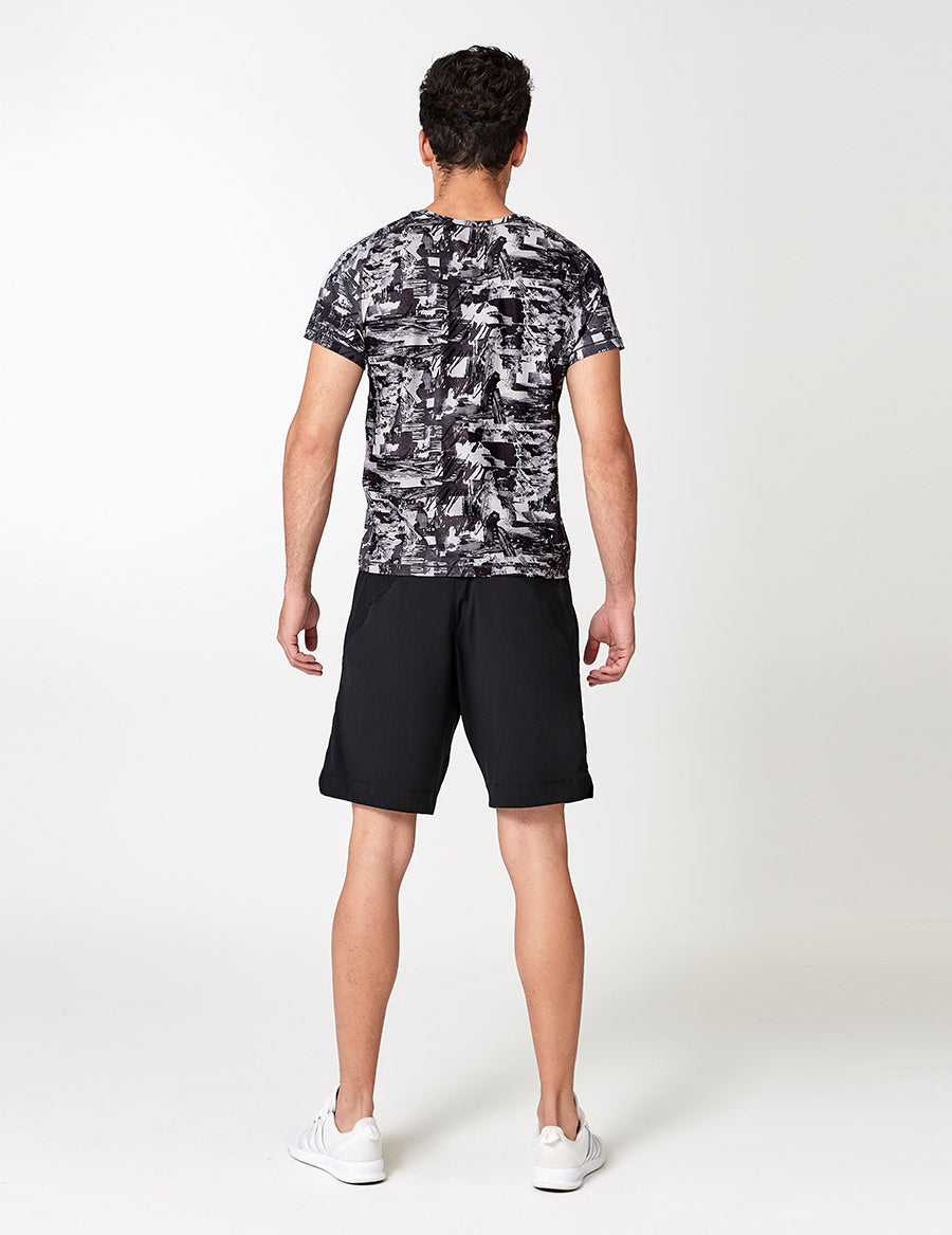 easyoga LA-VEDA Men's Fitted Tee - FA1 Montage Gray