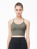 easyoga LA-VEDA Linear Back Shaping Cropped Tank - A16 Mist Gray