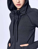 easyoga LA-VEDA Belief in HER Hooded  Jacket - M23 M-Dark Gray