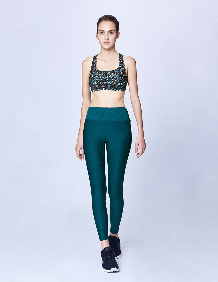 easyoga LESPIRO Slim-Fit Sheen Leggings - M31 M-Ocean Green